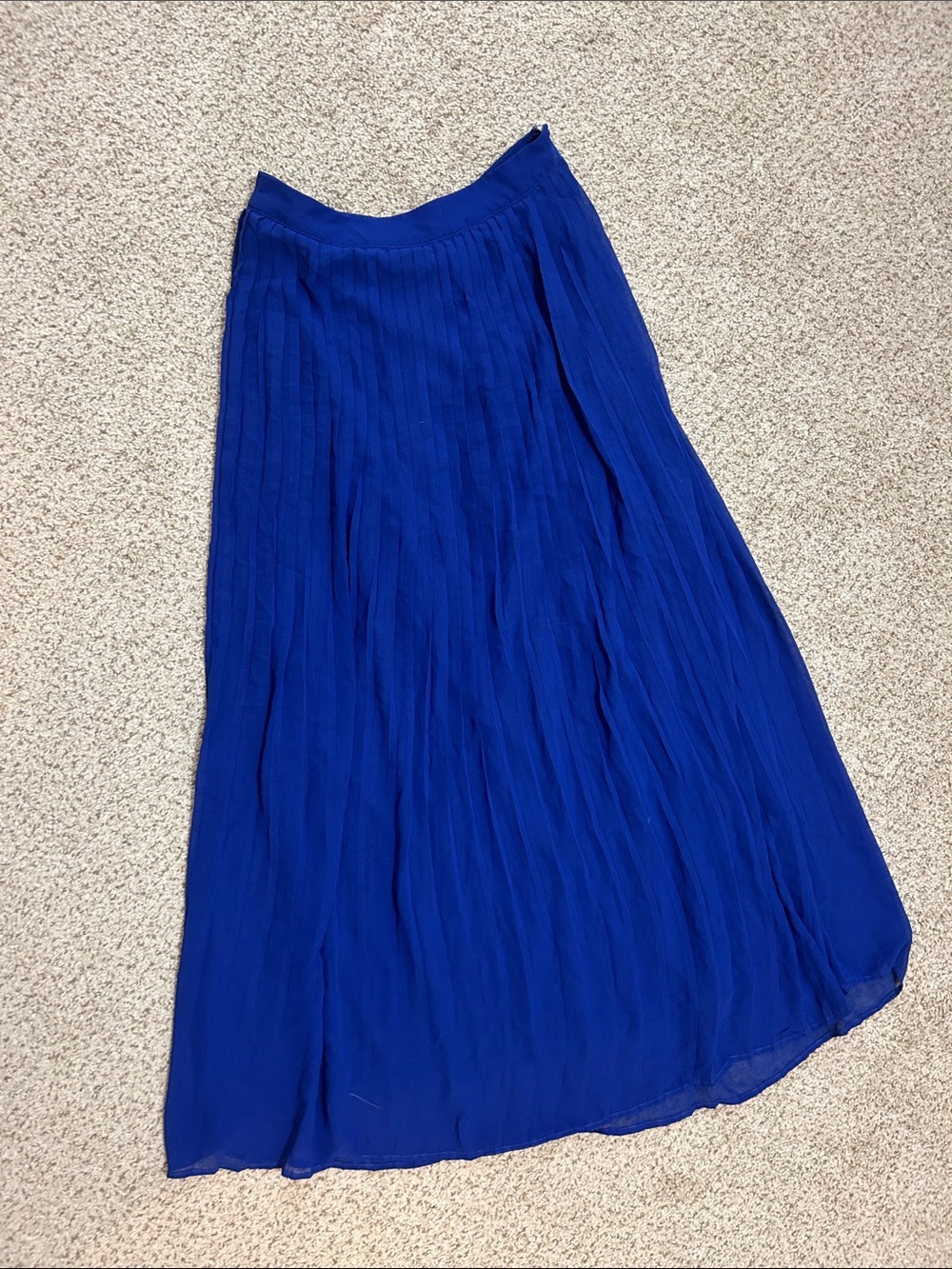 Sabine Royal Blue Pleated Maxi Skirt